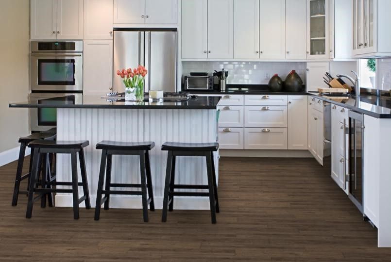 kitchen with laminate flooring